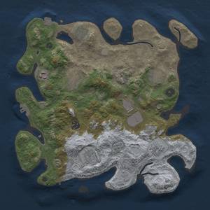 Thumbnail Rust Map: Procedural Map, Size: 3500, Seed: 2024120402, 17 Monuments