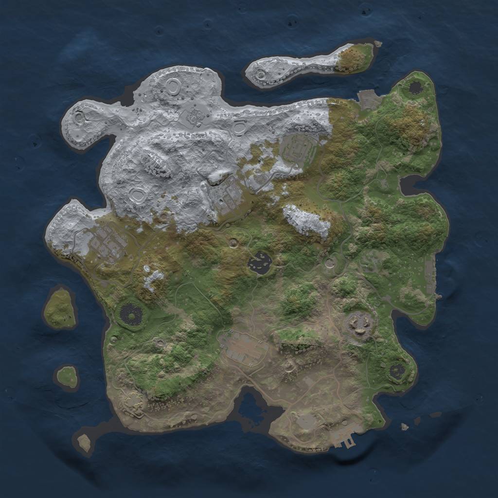 Rust Map: Procedural Map, Size: 3300, Seed: 1985207391, 14 Monuments