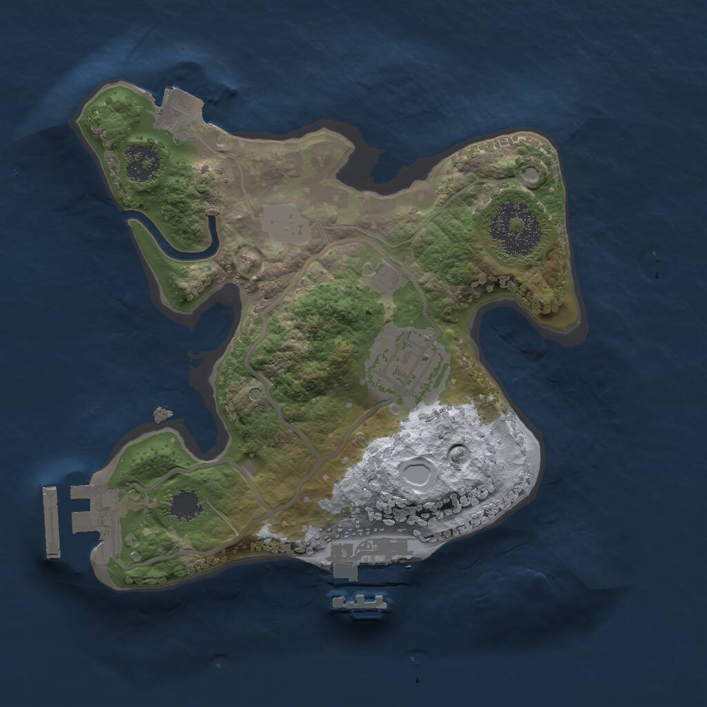 Rust Map: Procedural Map, Size: 2000, Seed: 22989, 4 Monuments