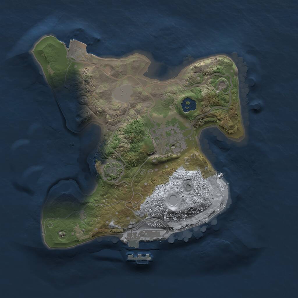 Rust Map: Procedural Map, Size: 2000, Seed: 22989, 4 Monuments
