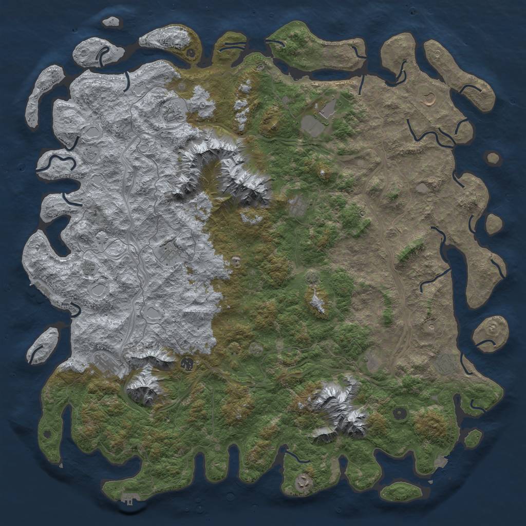 Rust Map: Procedural Map, Size: 6000, Seed: 215015, 19 Monuments