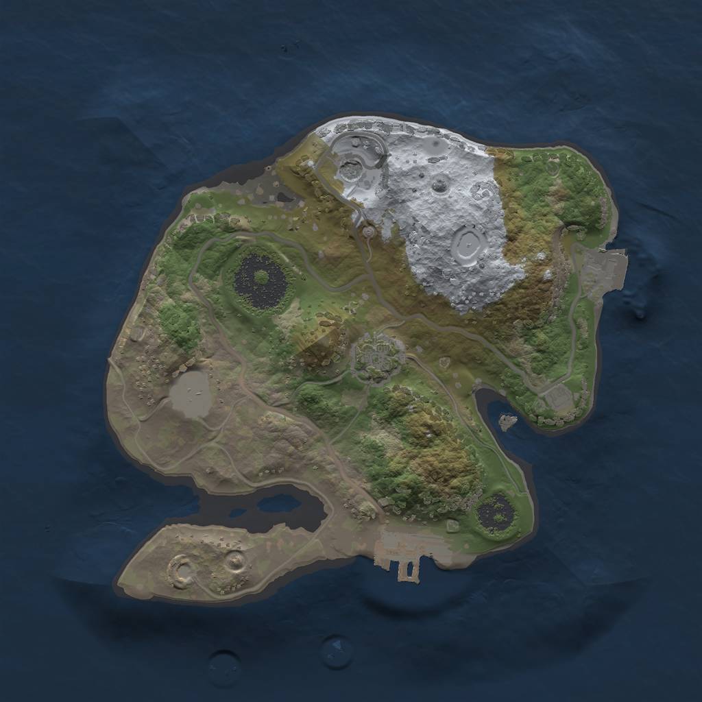 Rust Map: Procedural Map, Size: 2000, Seed: 8445244, 6 Monuments