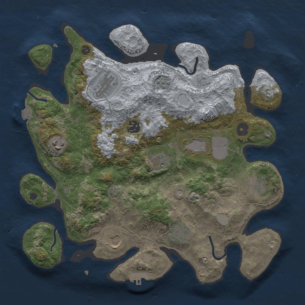 Rust Map: Procedural Map, Size: 3500, Seed: 292017137, 16 Monuments
