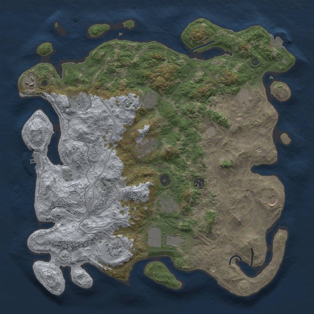 Rust Map: Procedural Map, Size: 4250, Seed: 62735313, 18 Monuments