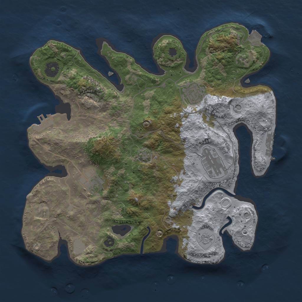 Rust Map: Procedural Map, Size: 3000, Seed: 470483346, 11 Monuments