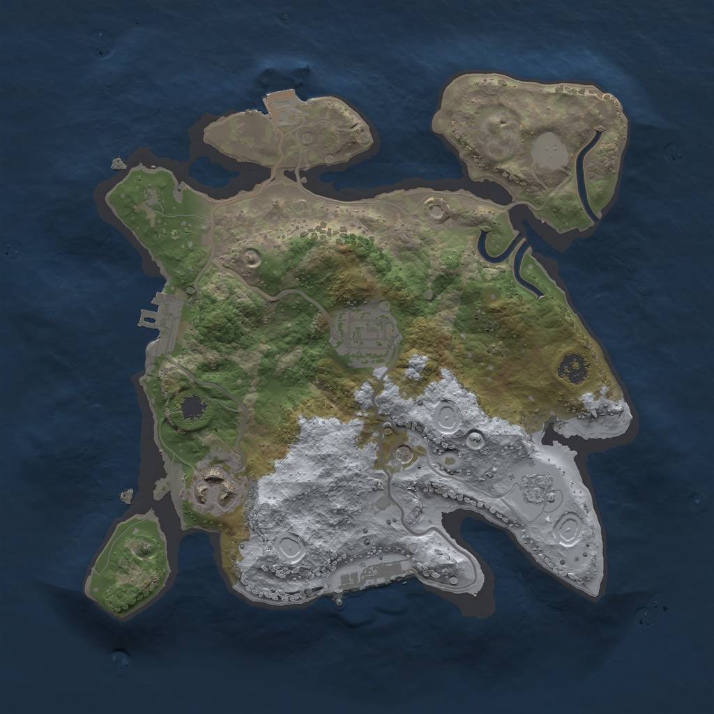 Rust Map: Procedural Map, Size: 2500, Seed: 549462970, 9 Monuments