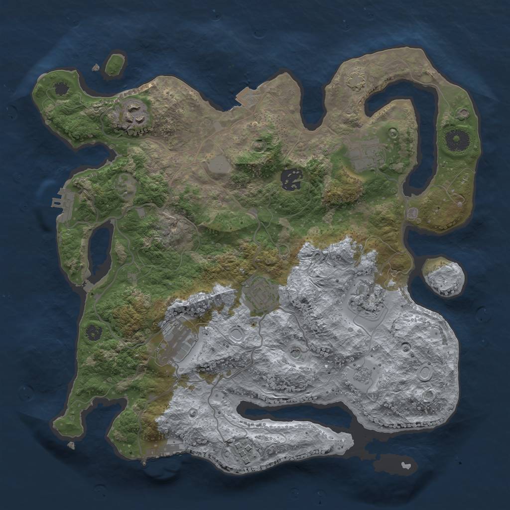 Rust Map: Procedural Map, Size: 3300, Seed: 1514124853, 15 Monuments