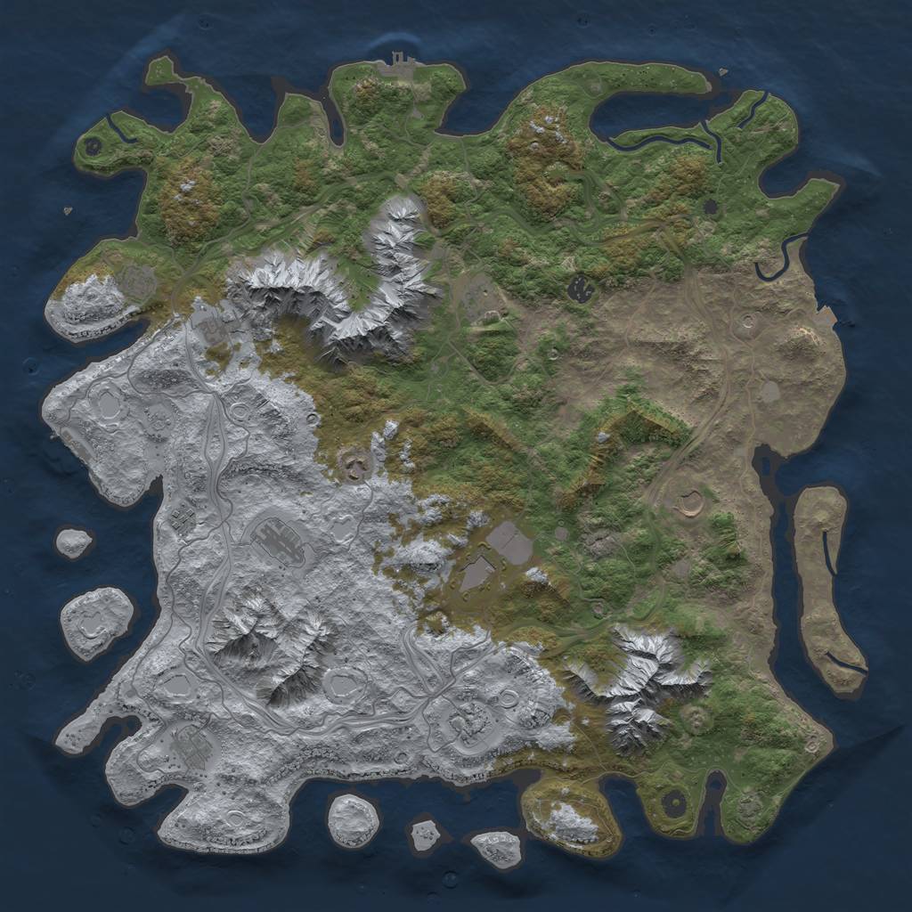 Rust Map: Procedural Map, Size: 5250, Seed: 50006000, 19 Monuments