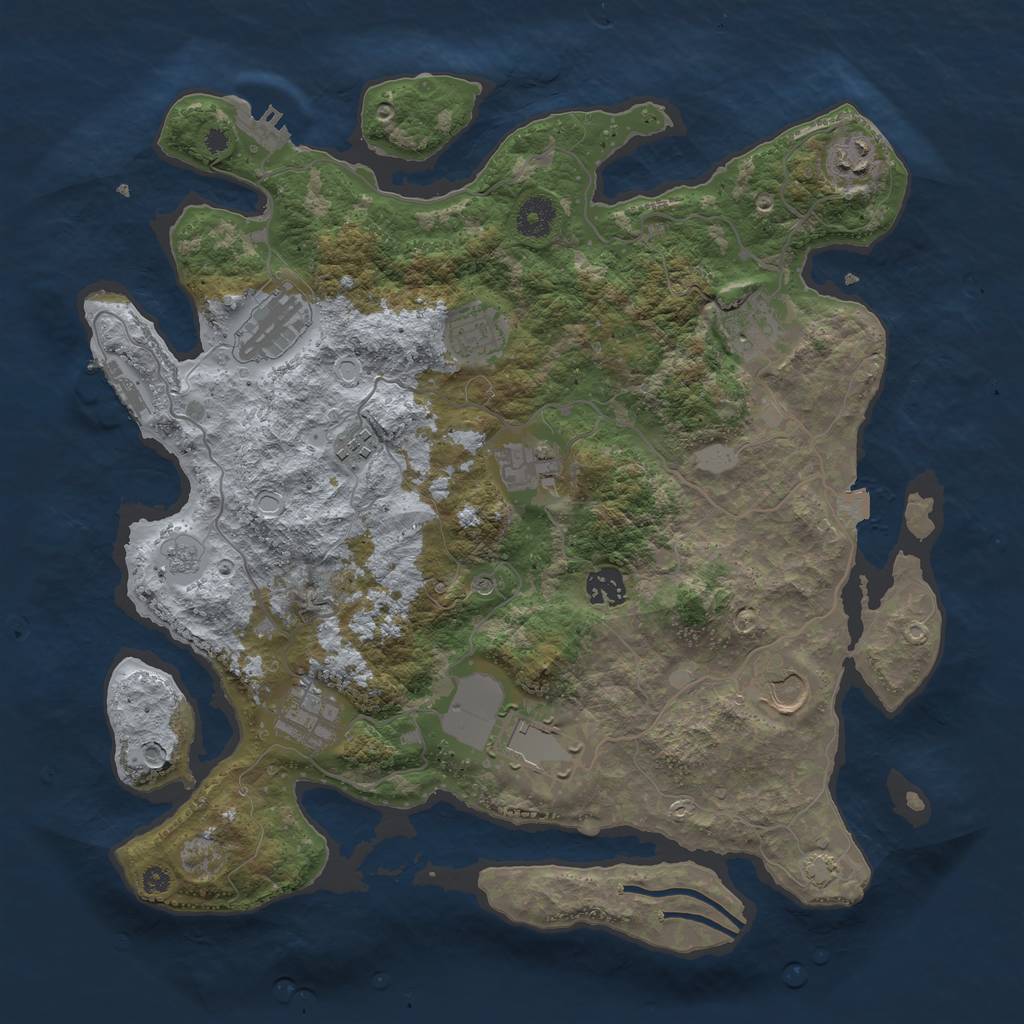 Rust Map: Procedural Map, Size: 3800, Seed: 15588142, 18 Monuments