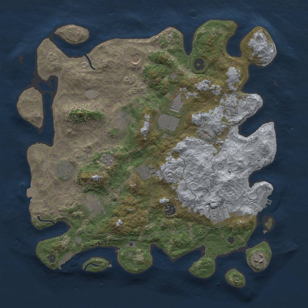 Rust Map: Procedural Map, Size: 4000, Seed: 1931348882, 19 Monuments
