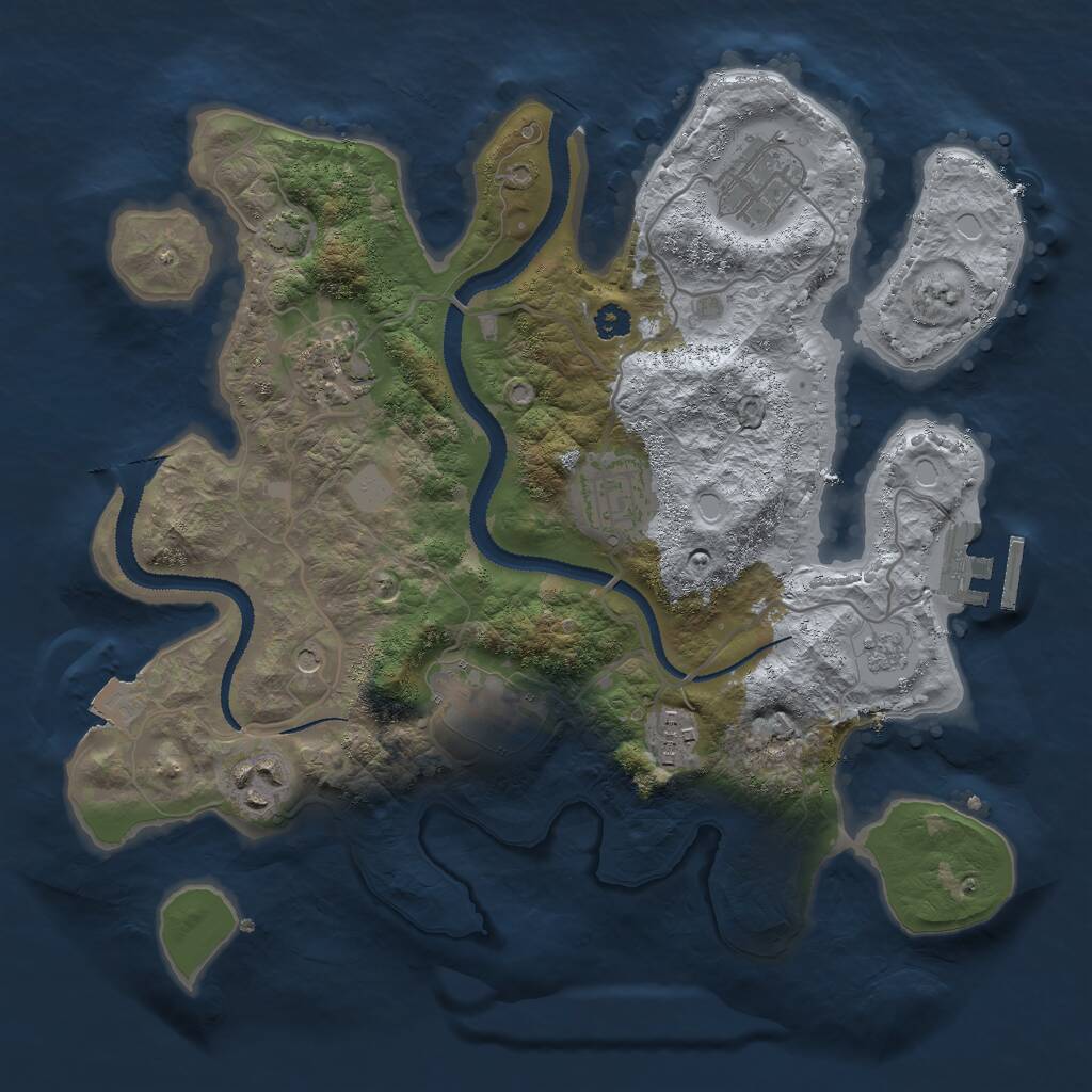 Rust Map: Procedural Map, Size: 3000, Seed: 69119, 11 Monuments