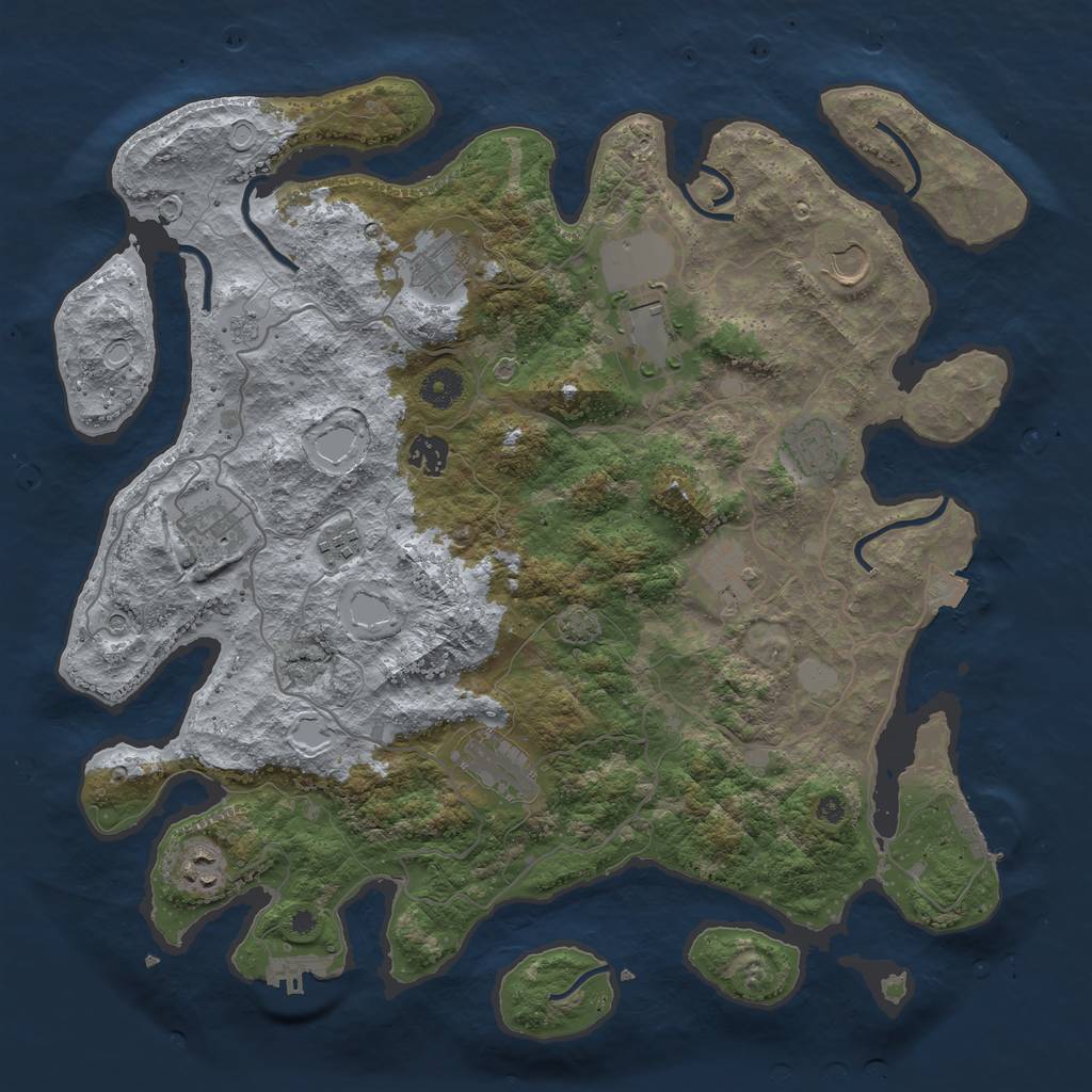 Rust Map: Procedural Map, Size: 4000, Seed: 1168291920, 18 Monuments