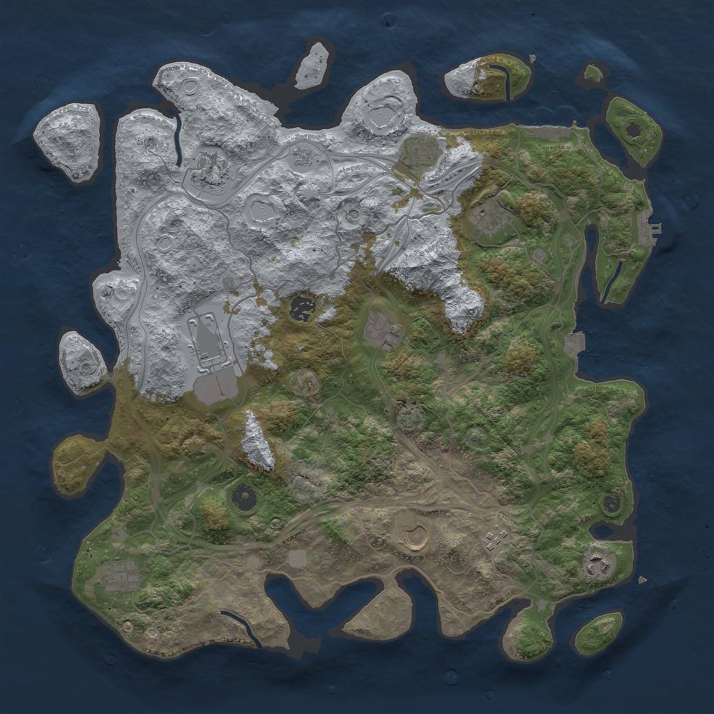 Rust Map: Procedural Map, Size: 4250, Seed: 2098558548, 18 Monuments