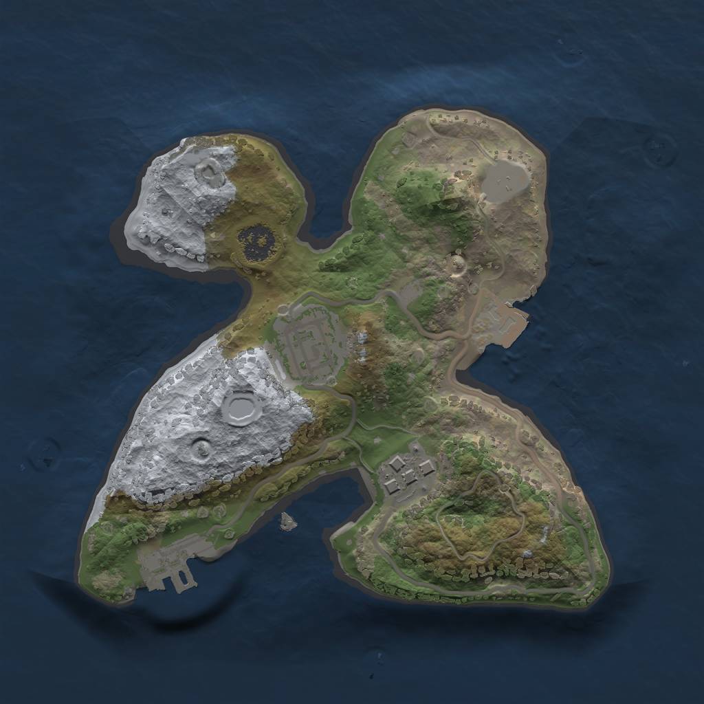 Rust Map: Procedural Map, Size: 2000, Seed: 12334239, 6 Monuments