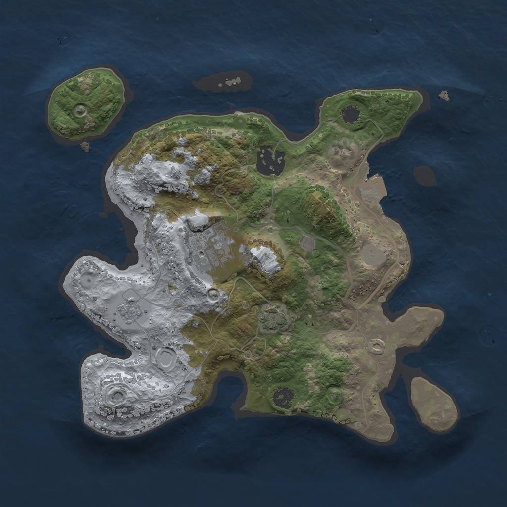 Rust Map: Procedural Map, Size: 2500, Seed: 314151451, 7 Monuments