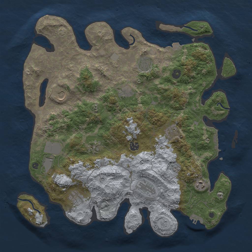 Rust Map: Procedural Map, Size: 4000, Seed: 29630718, 19 Monuments