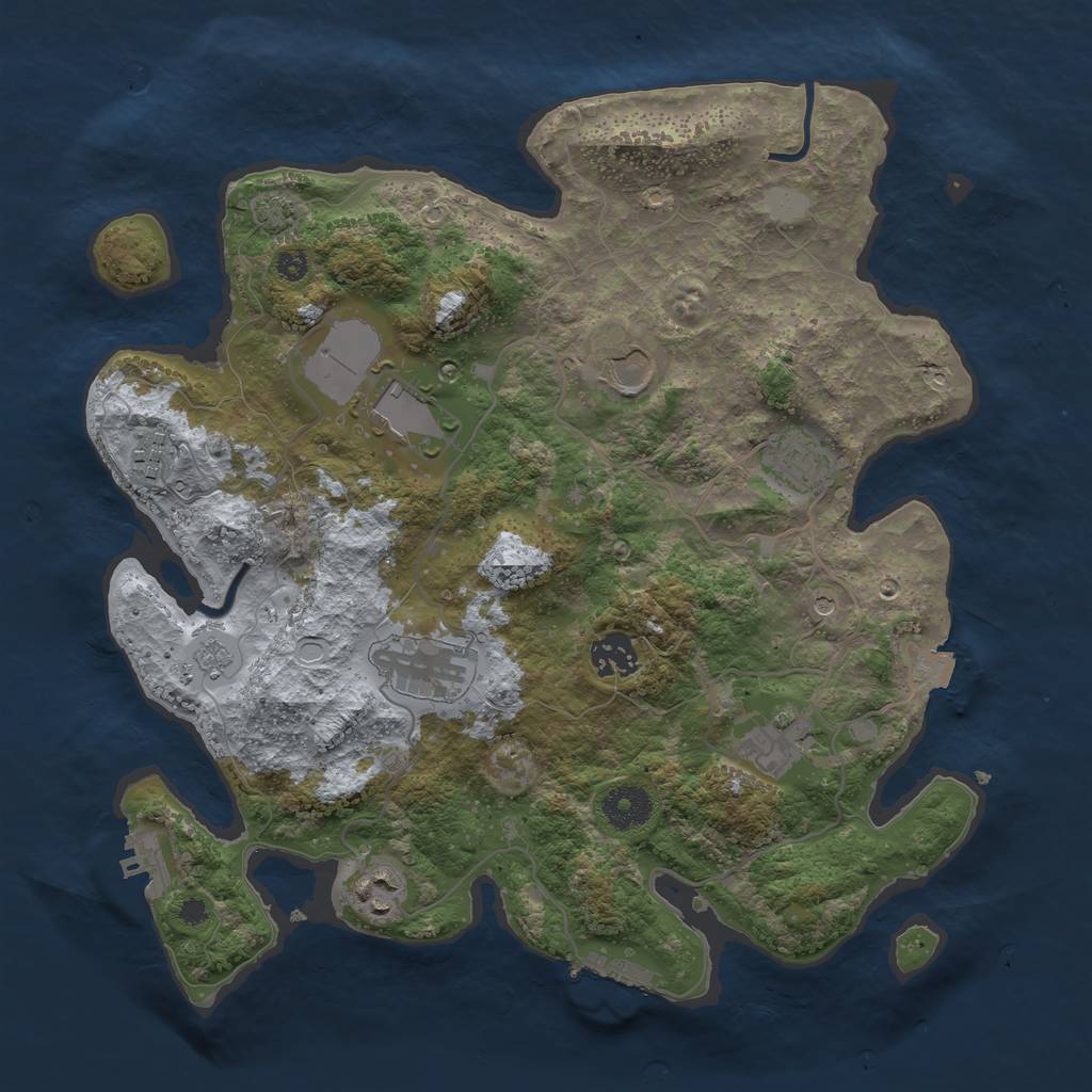 Rust Map: Procedural Map, Size: 3500, Seed: 108752638, 16 Monuments