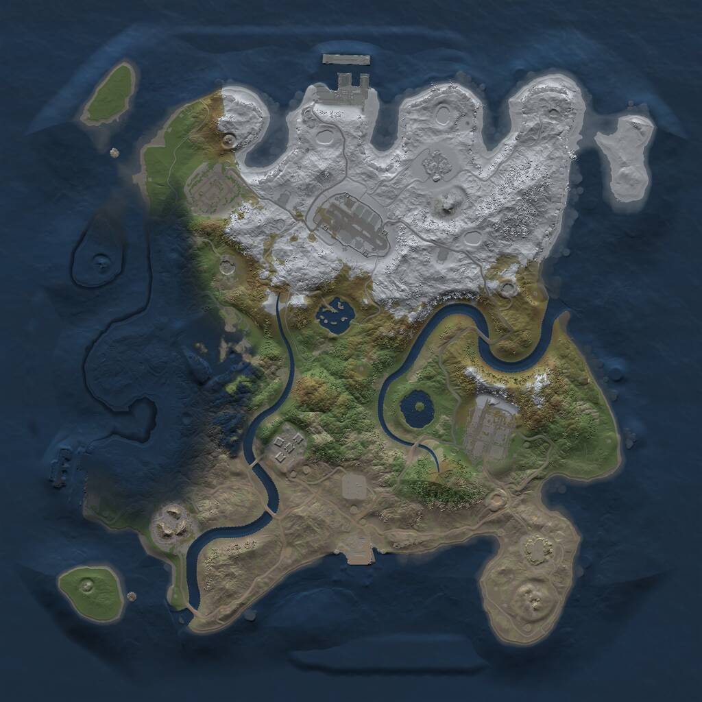 Rust Map: Procedural Map, Size: 3000, Seed: 71638305, 13 Monuments