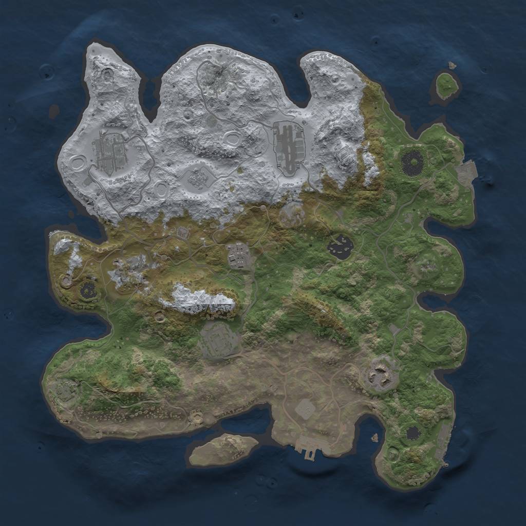 Rust Map: Procedural Map, Size: 3250, Seed: 15548, 14 Monuments