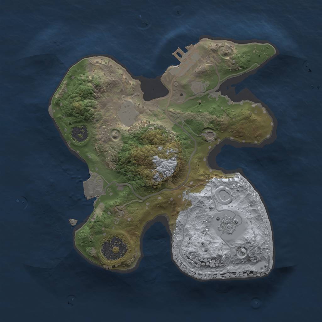 Rust Map: Procedural Map, Size: 2000, Seed: 1936101958, 5 Monuments