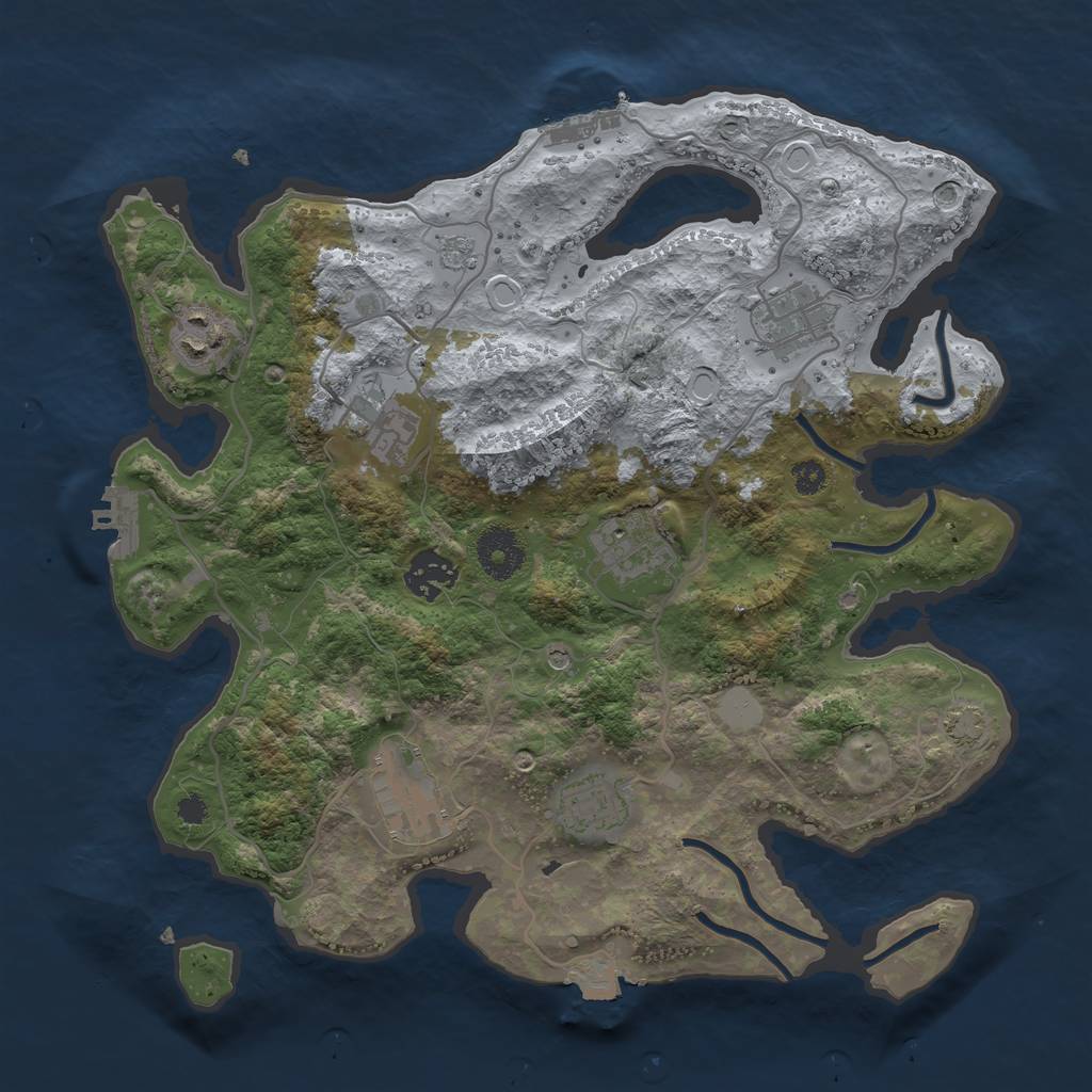 Rust Map: Procedural Map, Size: 3300, Seed: 14345, 15 Monuments