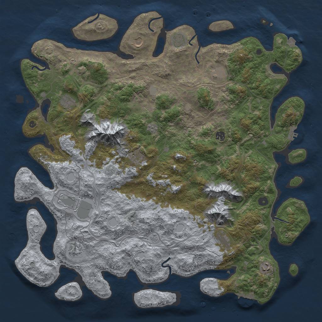 Rust Map: Procedural Map, Size: 5000, Seed: 1448773079, 19 Monuments