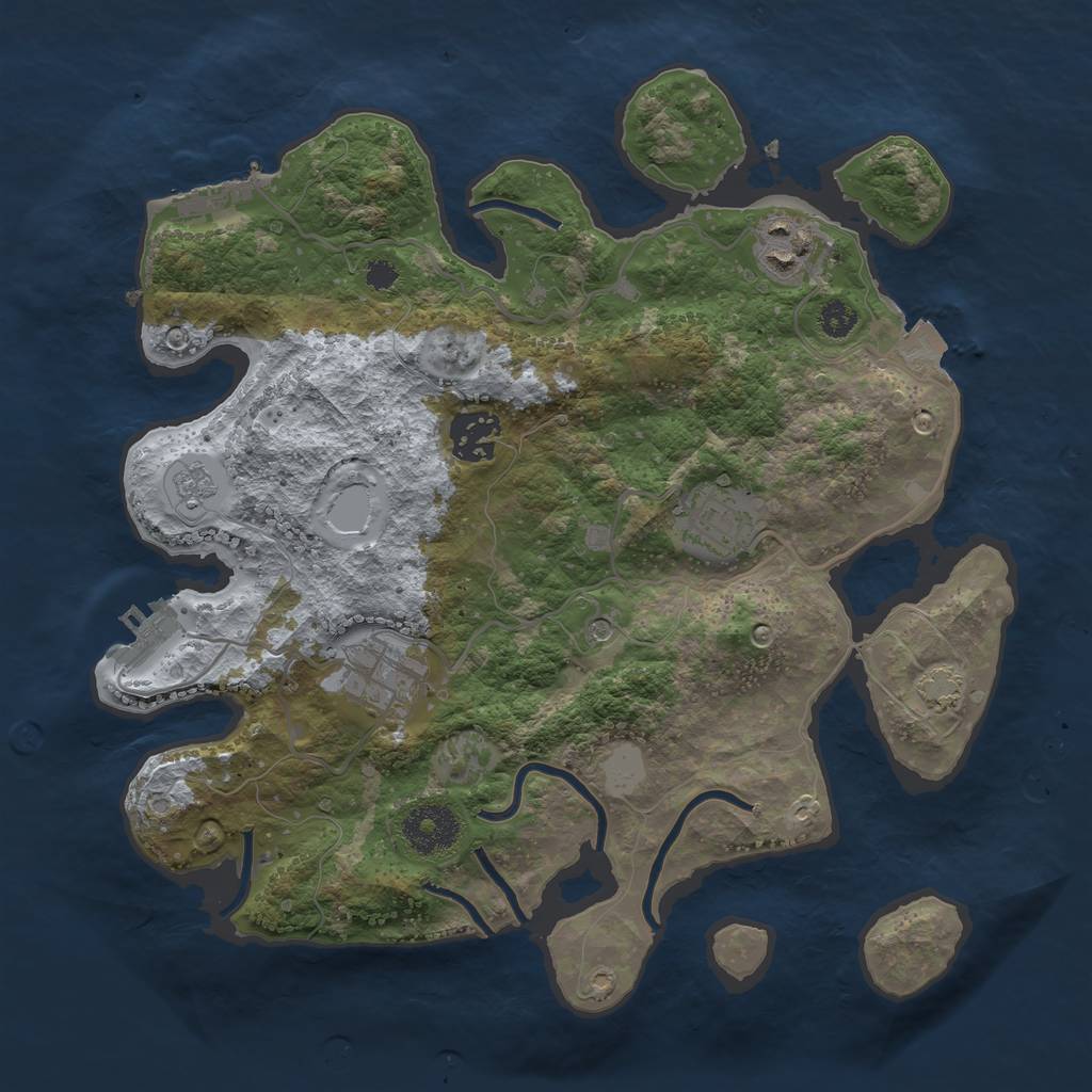 Rust Map: Procedural Map, Size: 3100, Seed: 6, 12 Monuments