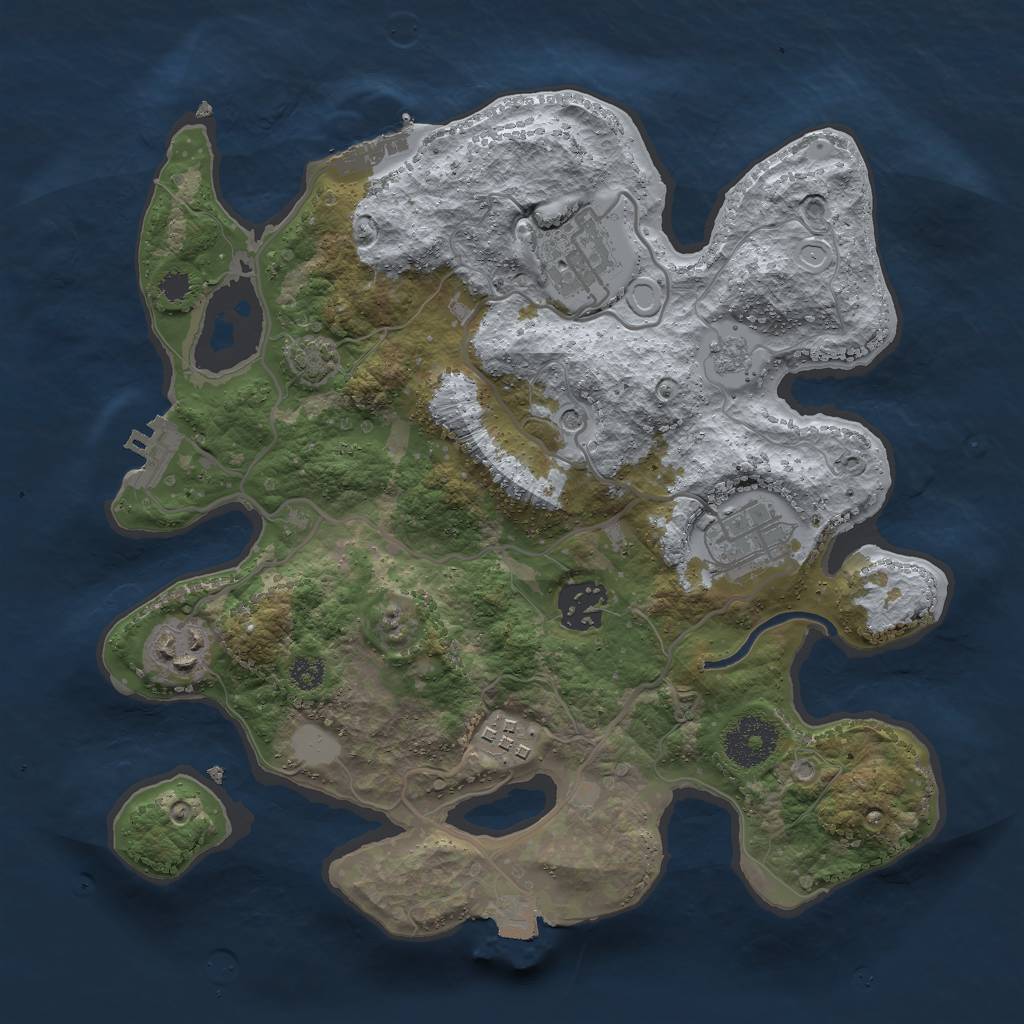 Rust Map: Procedural Map, Size: 3000, Seed: 804496870, 13 Monuments