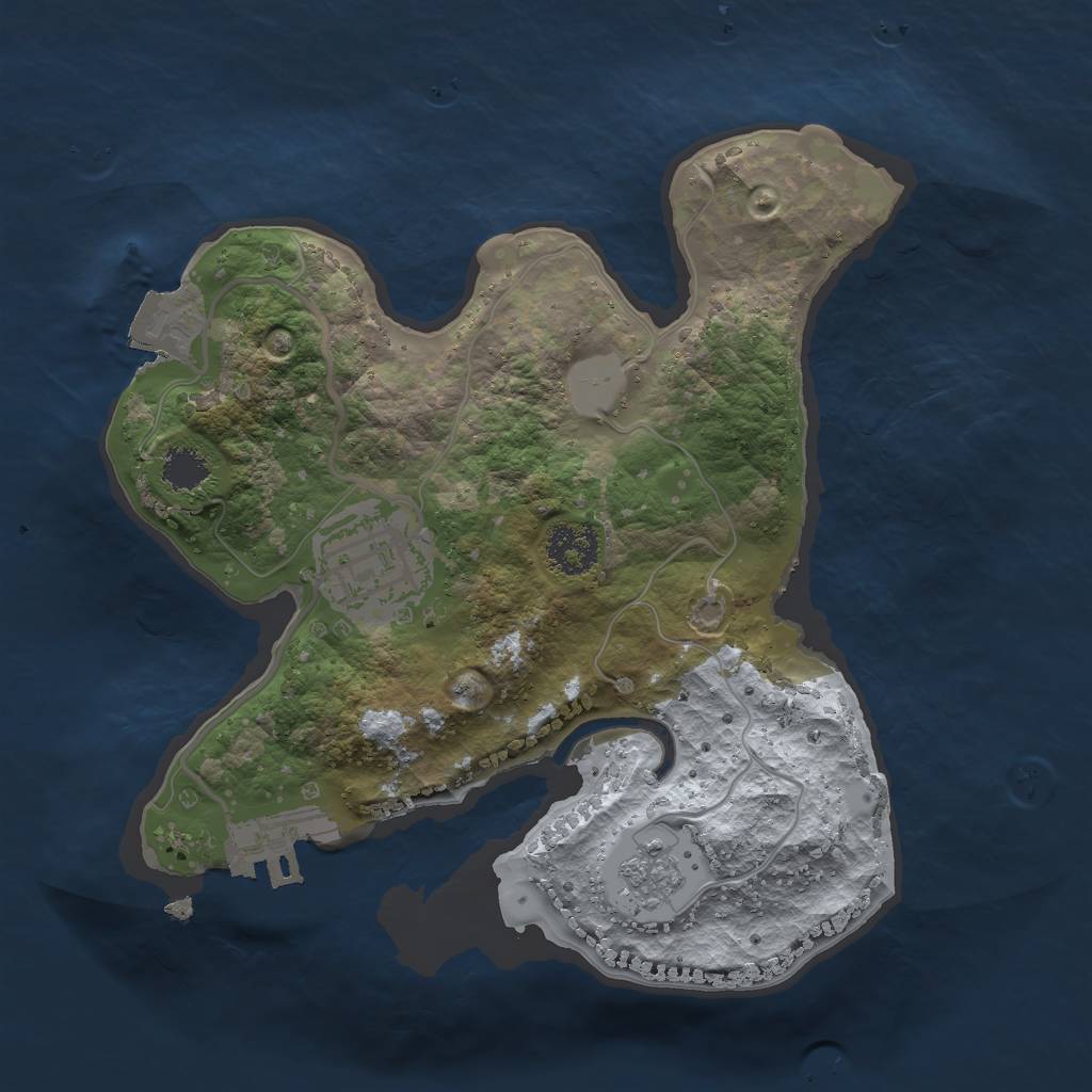 Rust Map: Procedural Map, Size: 2100, Seed: 2098001648, 6 Monuments