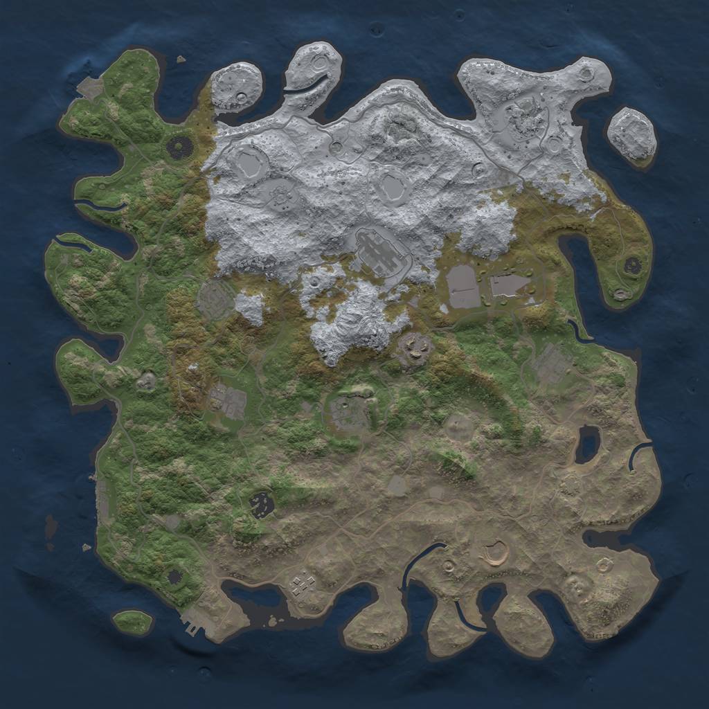 Rust Map: Procedural Map, Size: 4200, Seed: 589865846, 19 Monuments