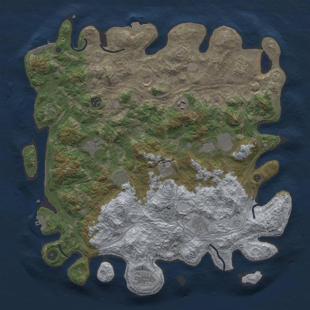 Rust Map: Procedural Map, Size: 4450, Seed: 282025, 19 Monuments