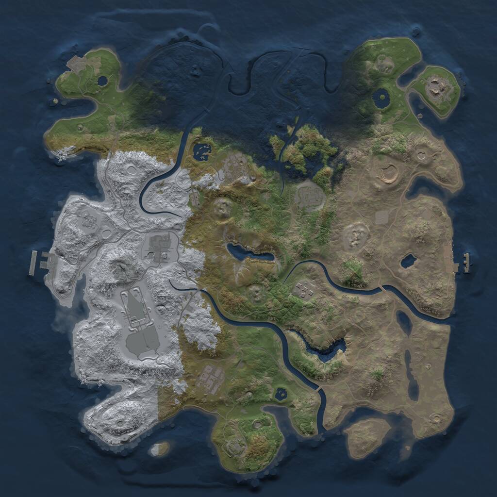 Rust Map: Procedural Map, Size: 4000, Seed: 91827364, 15 Monuments