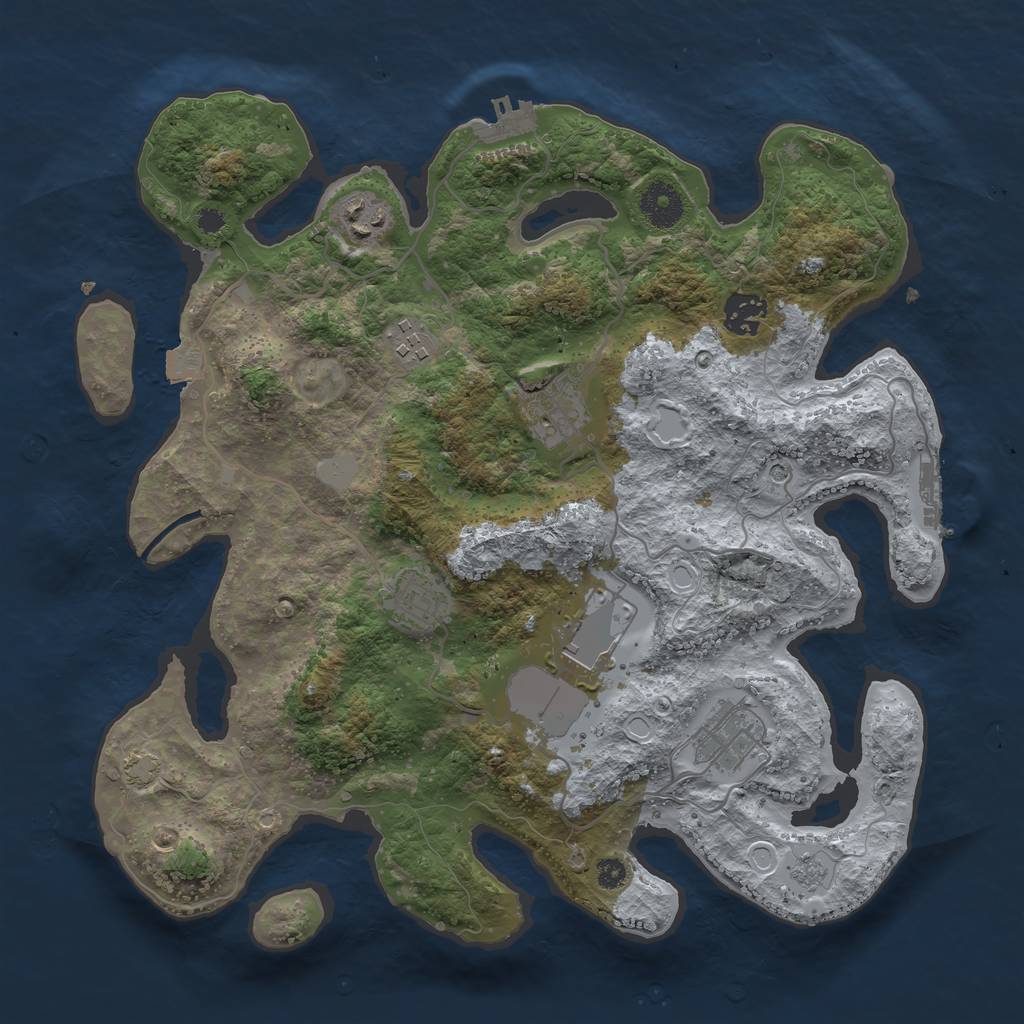 Rust Map: Procedural Map, Size: 3500, Seed: 290373178, 15 Monuments