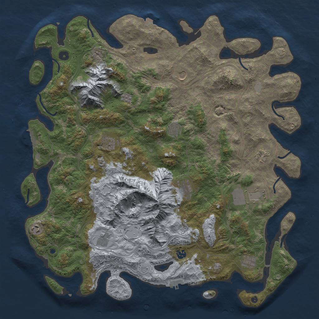 Rust Map: Procedural Map, Size: 5000, Seed: 238549198, 19 Monuments