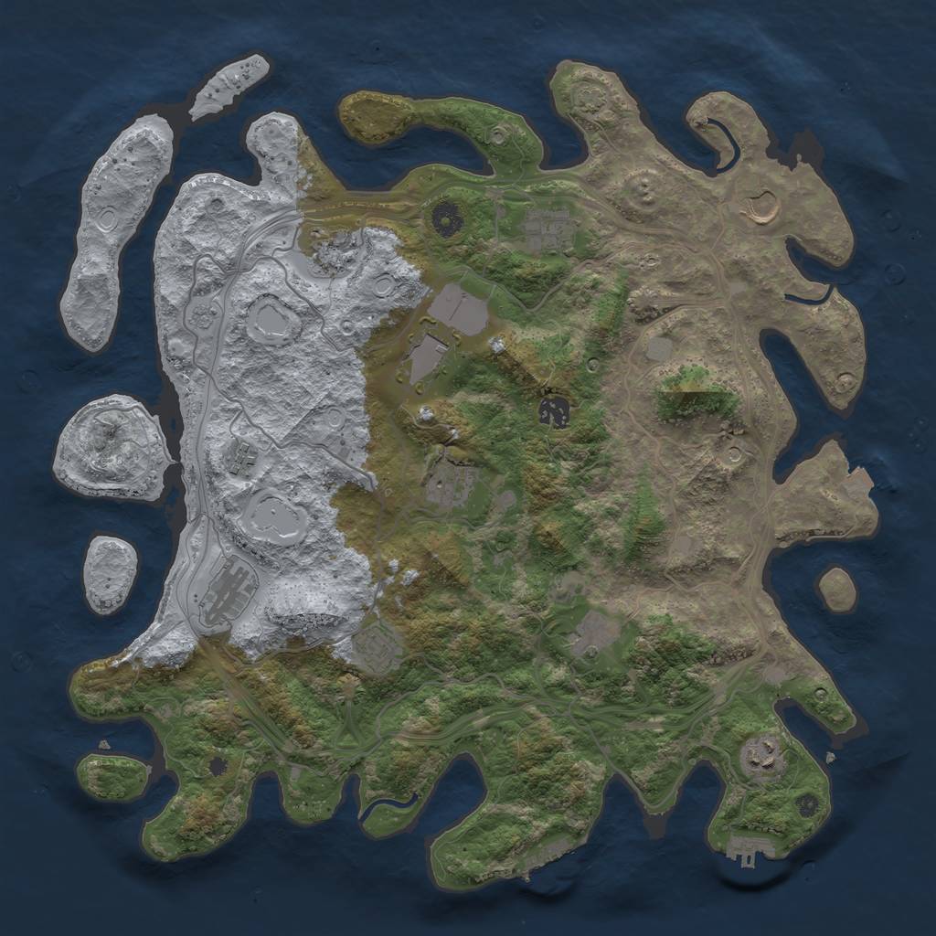 Rust Map: Procedural Map, Size: 4250, Seed: 669015121, 19 Monuments