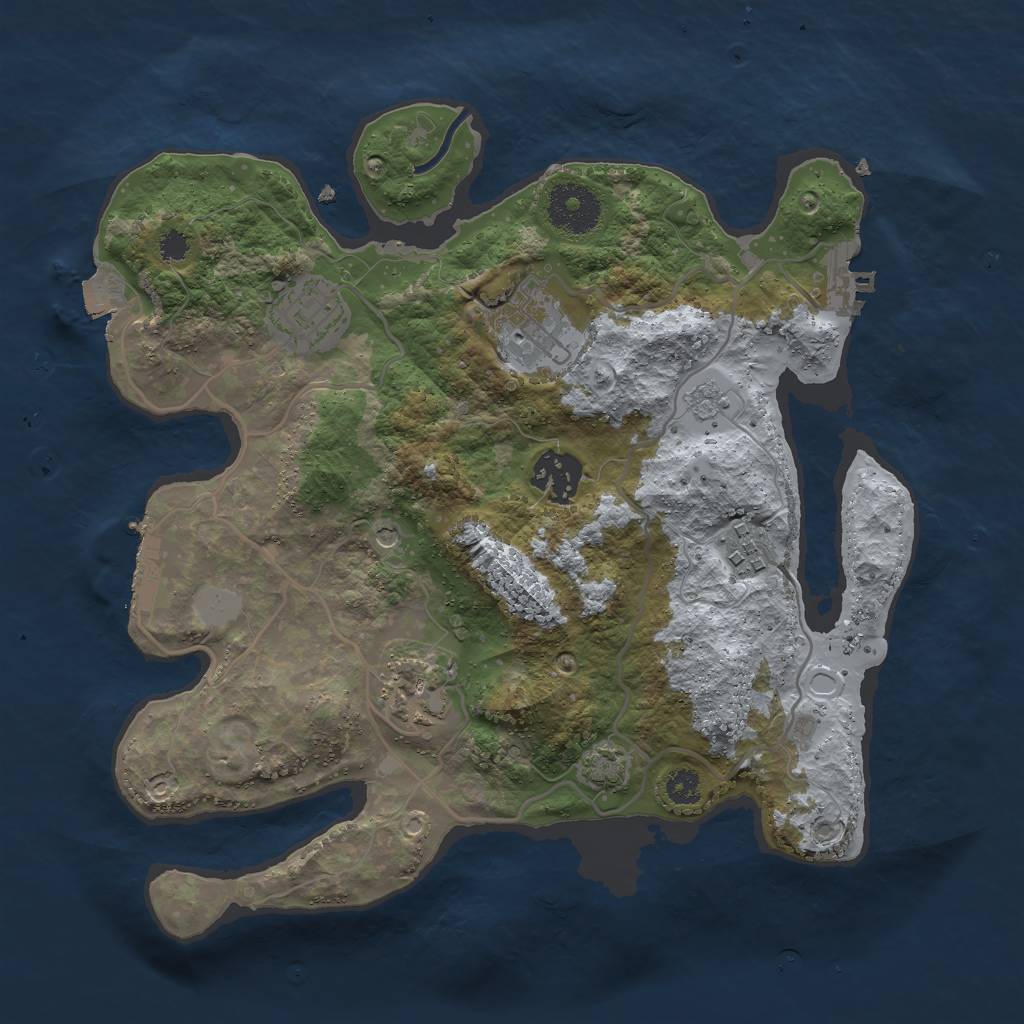 Rust Map: Procedural Map, Size: 3000, Seed: 1328819293, 13 Monuments