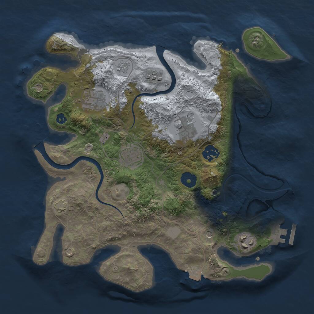 Rust Map: Procedural Map, Size: 3000, Seed: 30260, 11 Monuments