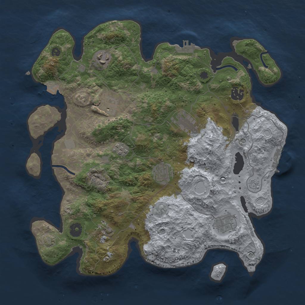 Rust Map: Procedural Map, Size: 3400, Seed: 12028504, 16 Monuments