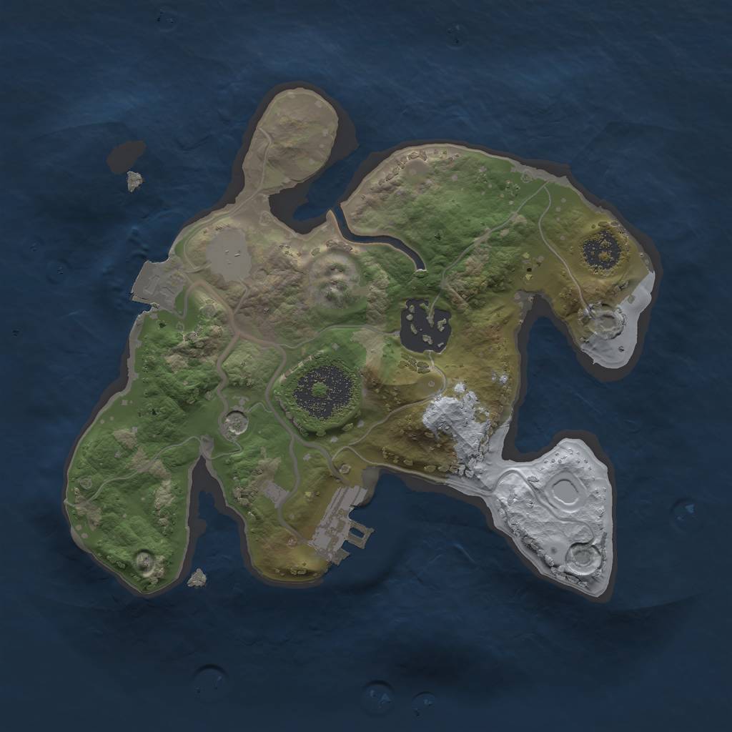 Rust Map: Procedural Map, Size: 2000, Seed: 467646432, 6 Monuments