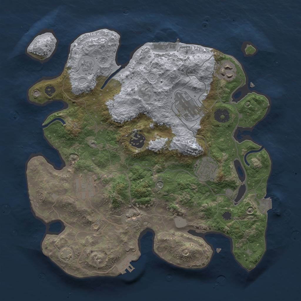 Rust Map: Procedural Map, Size: 3000, Seed: 373628538, 13 Monuments