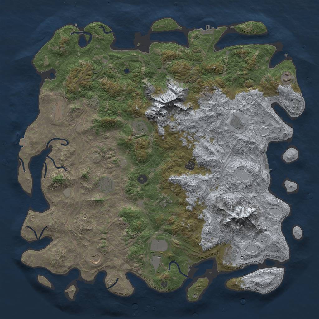 Rust Map: Procedural Map, Size: 5000, Seed: 2124979441, 19 Monuments