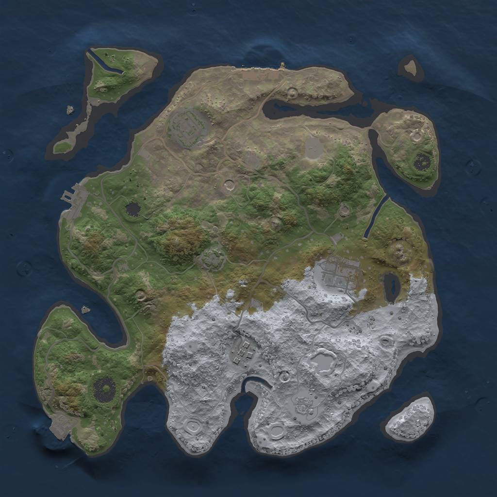 Rust Map: Procedural Map, Size: 3000, Seed: 30842, 11 Monuments