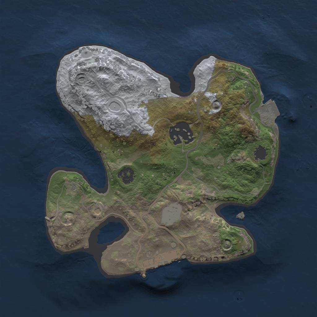 Rust Map: Procedural Map, Size: 2000, Seed: 12131979, 5 Monuments