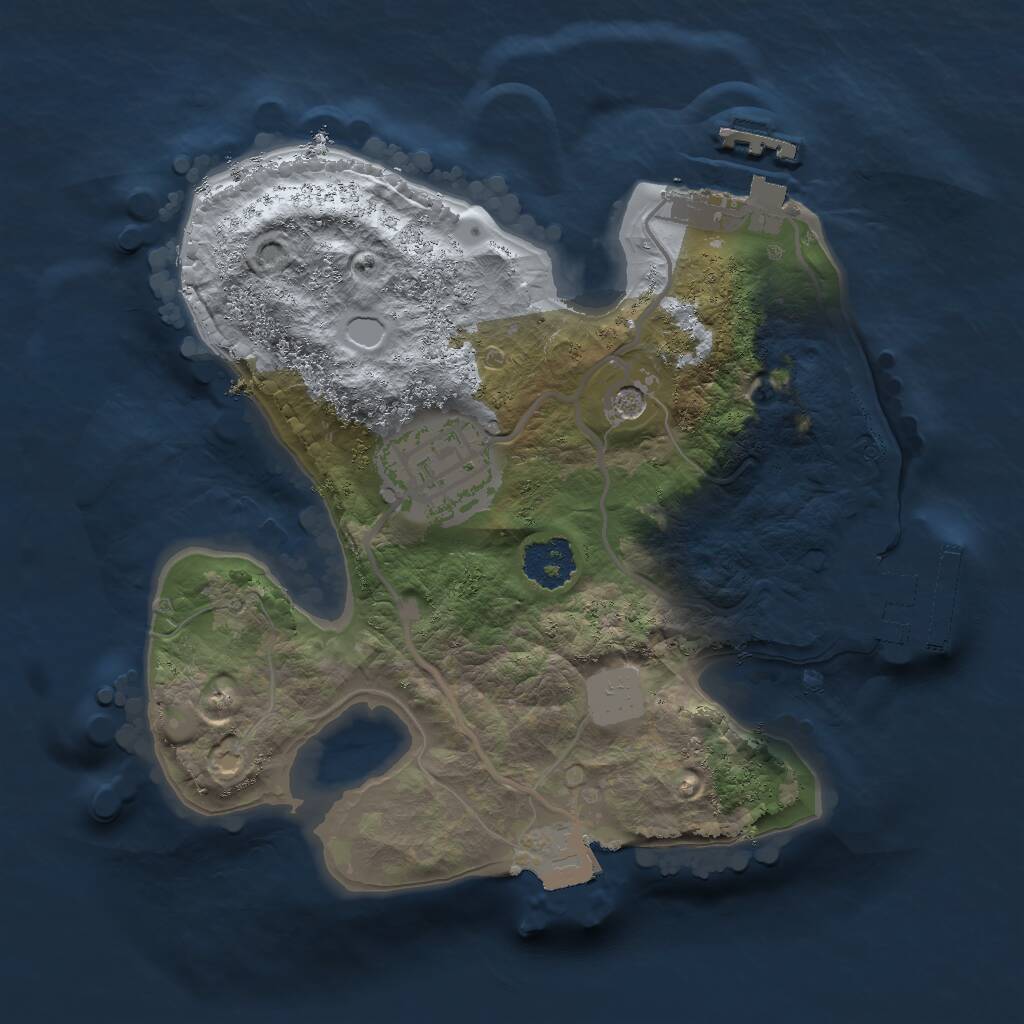 Rust Map: Procedural Map, Size: 2000, Seed: 12131979, 5 Monuments
