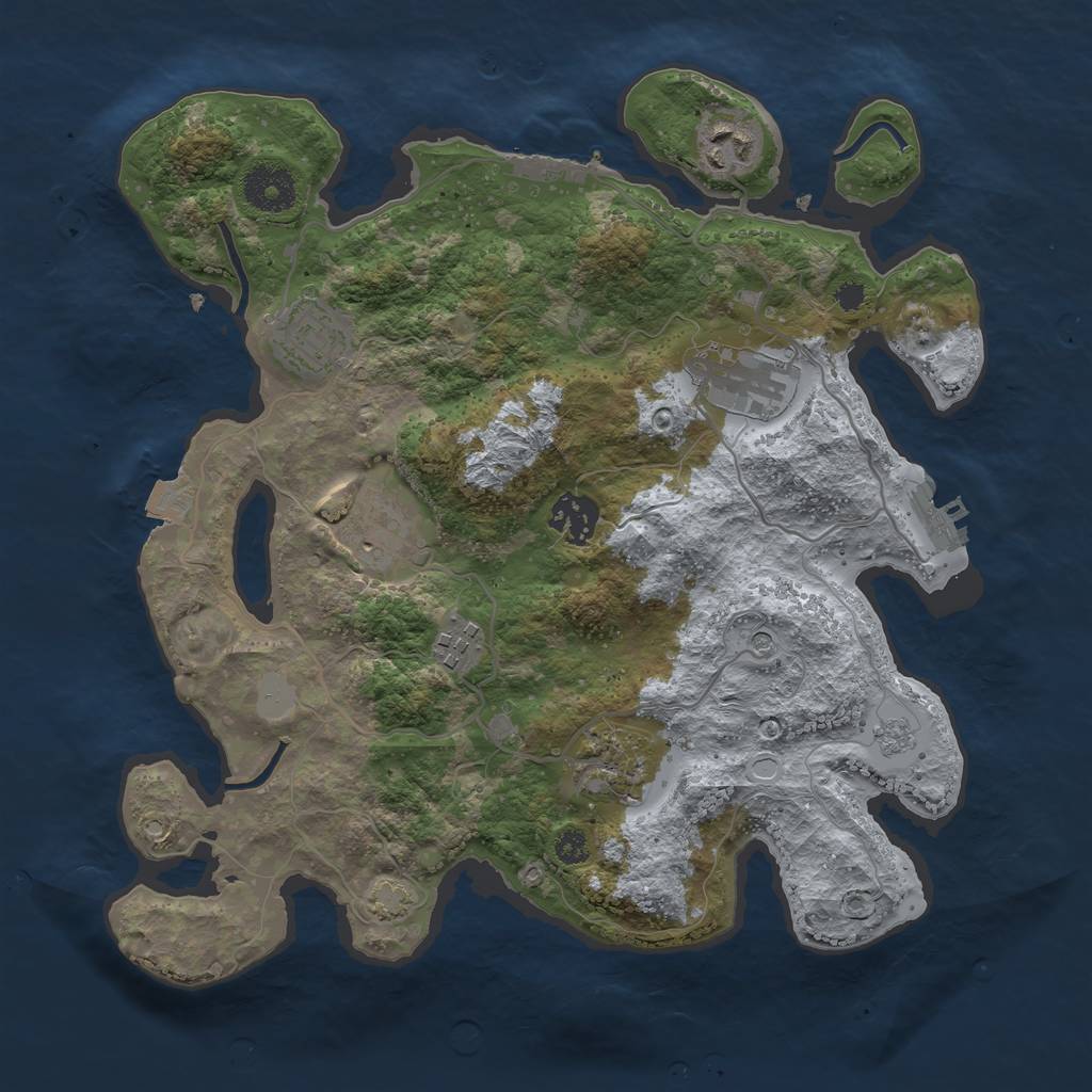 Rust Map: Procedural Map, Size: 3250, Seed: 6150873, 15 Monuments