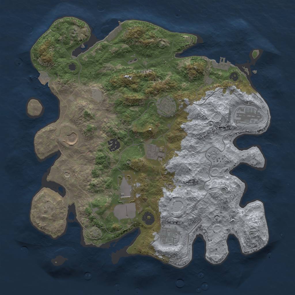 Rust Map: Procedural Map, Size: 3500, Seed: 56727272, 15 Monuments