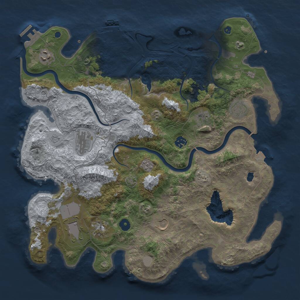 Rust Map: Procedural Map, Size: 4000, Seed: 482427846, 15 Monuments