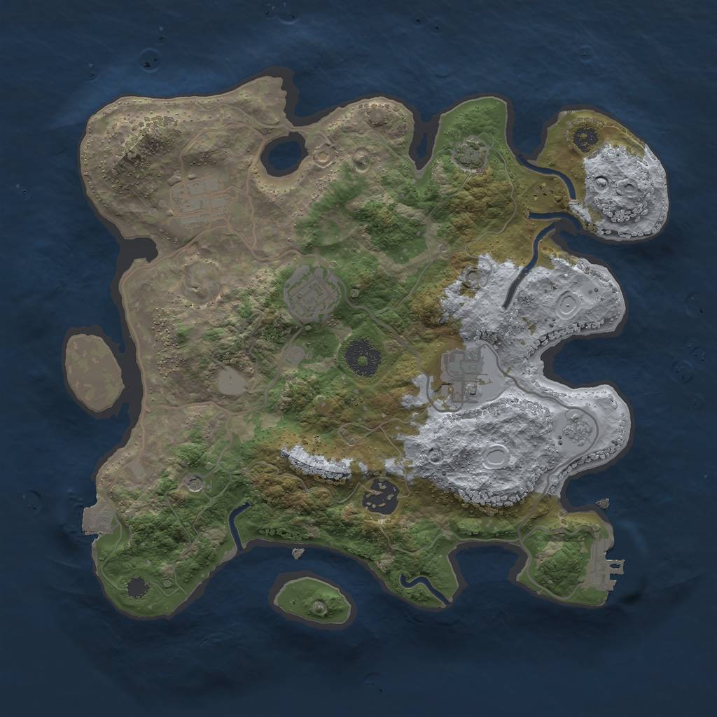Rust Map: Procedural Map, Size: 3000, Seed: 11131, 11 Monuments