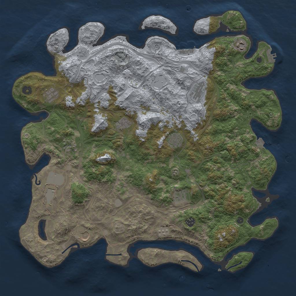 Rust Map: Procedural Map, Size: 4600, Seed: 6528202, 19 Monuments