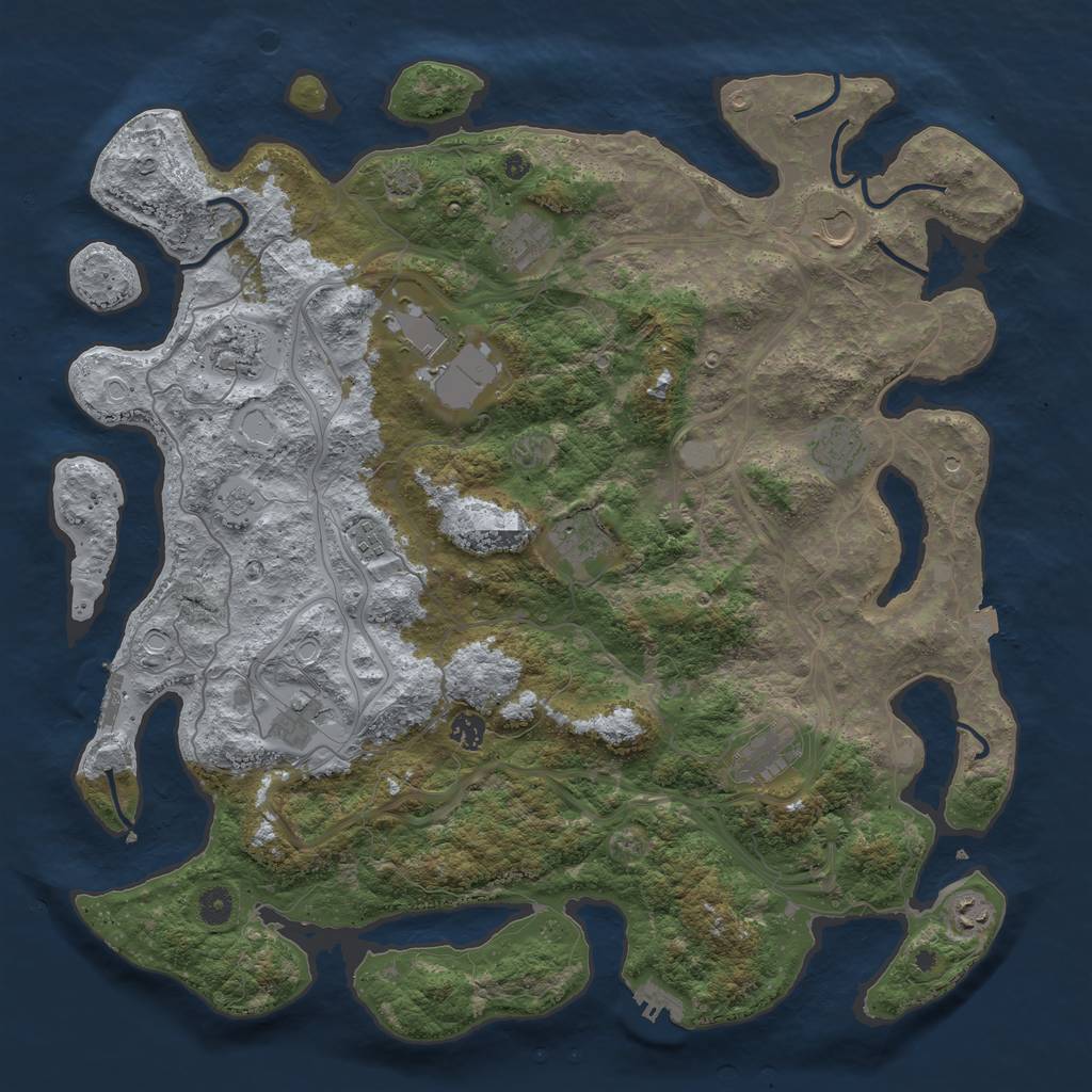 Rust Map: Procedural Map, Size: 4550, Seed: 555400, 19 Monuments